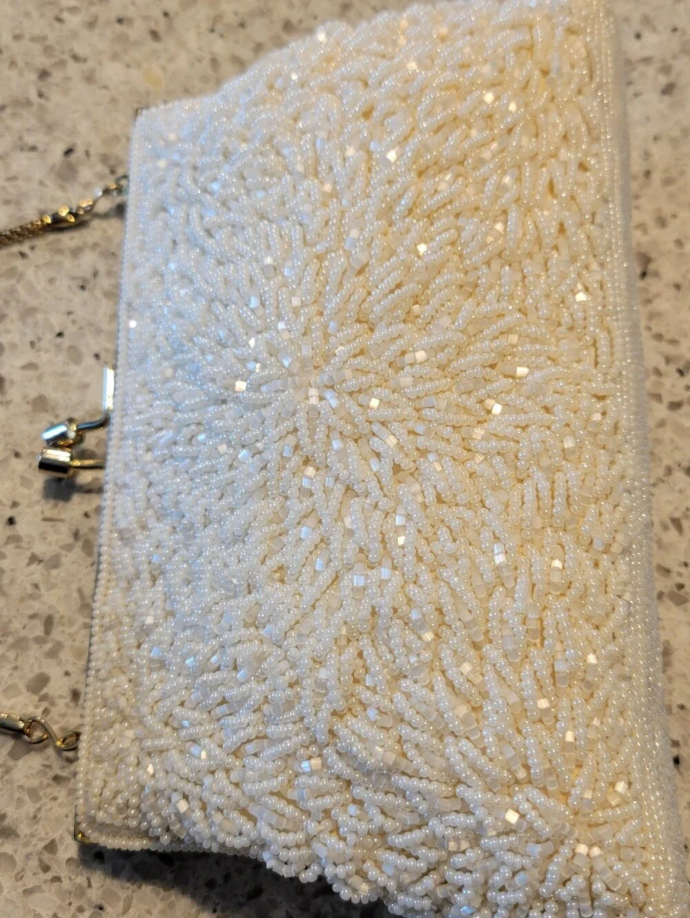 Mid-Century 1960 Wahlberg ,made In Honk Kong Hand Applied Glass Beads.